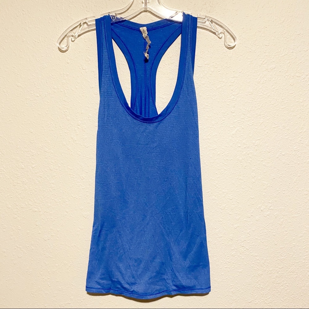 Lululemon Blue Scoop Neck Split Racerback Tank Top
